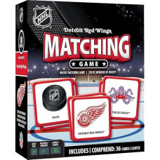 Masterpieces Sports Games - Detroit Red Wings Nhl Matching Game - Game For Kids And Family - Laugh And Learn