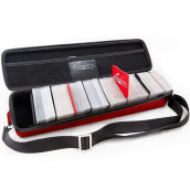 Quiver Time Red Quiver card carrying case - Playing card case Holder for Trading cards, MTg card Storage Bag Deck Box card case (+Wrist & Shoulder Strap, Dividers + 100 Apollo card Sleeves)