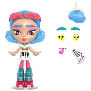 Lotta Looks Skate Pop Doll With 10+ Plug/Play Pieces, 100+ Looks, Multi (Gmw43)