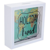 Ootb Holiday Fund Money Box, White, 15 Cm