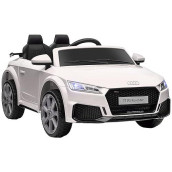 Aosom 6V Kids Electric Ride On Car, Licensed Audi Tt Rs With One Seat And Remote Control For Kids 3-6 Years Old - White