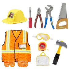 Mizzuco Construction Worker Costume Kids Dress Up Role Play Pretend Worker Costume Kits For Halloween