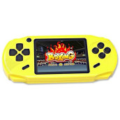 Beijue 16 Bit Handheld Games For Kids Adults 3.0'' Large Screen Preloaded 100 Hd Classic Retro Video Games Usb Rechargeable Seniors Electronic Game Player Birthday Xmas Present (Yellow)