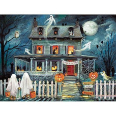 Bits And Pieces - 1000 Piece Jigsaw Puzzles For Adults - �Enter If You Dare� - Haunted House Halloween 1000 Pc Jigsaw By Artist Ruane Manning - 20� X 27�