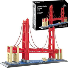 Apostrophe Games Golden Gate Bridge Building Block Set (1,977 Pieces) San Francisco'S Golden Gate Bridge Famous Landmark Series - Architecture Model For Kids And Adults