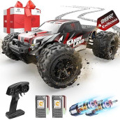 Deerc Remote Control Car High Speed Rc Cars For Kids Adults 1:16 Scale 40 Km/H 4Wd Off Road Monster Trucks,2.4Ghz All Terrain Toy Trucks With 2 Rechargeable Battery