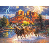 Cra-Z-Art - Roseart - Abraham Hunter - Mountain Horses - 1000 Piece Jigsaw Puzzle