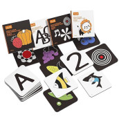 Tumama Baby Black White Flash Cards, High Contrast Visual Stimulation Learning Flashcards, Learning Alphabet Shapes Color Cards For Toddlers, Baby Toys Gift For 0 3 6 9 12 Months(80 Pcs)
