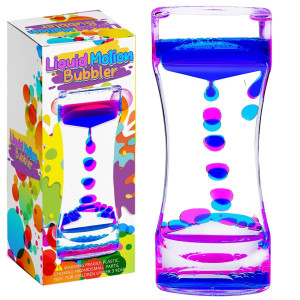 Yue Motion Liquid Motion Bubbler Visual Sensory Timer, 2 Minute Liquid Timer- New Big Calming Sensory Bubbler Toy (Single Pack)