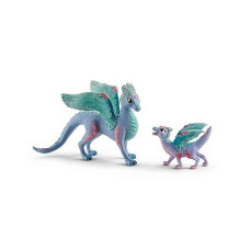 Schleich Bayala Dragon Toys And Figurines - Flying Flower Mother And Small Baby Dragon, Action Figure Kid Toys And Dolls, Girls And Boys Ages 5 And Above