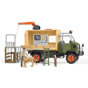 Schleich Wild Life 10-Piece Animal Rescue Toy Truck With Ranger And Animals Playset For Kids Ages 3-8 Multicolore, 11 X 39 X 23 Cm