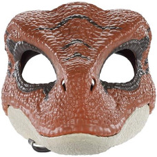 Jurassic World Movie-Inspired Velociraptor Mask With Opening Jaw, Realistic Texture And Color, Eye And Nose Openings And Secure Strap; Ages 4 And Up