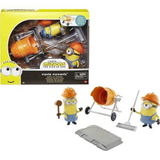 Minions: The Rise Of Gru Movie Moments Mixed Up Minions: Approx 4-In Action Figure Interactive Toy With Articulation & Movie Scene Construction Accessories Minion Fans