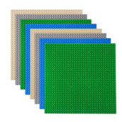 Lvhero 8 Pack Classic Baseplates Building Plates For Building Bricks 100% Compatible With All Major Brands-Baseplate, 10" X 10", Multicolored