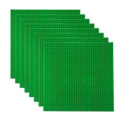 Lvhero Classic Baseplates Building Plates For Building Bricks 100% Compatible With All Major Brands-Baseplate, 10In X 10In, Pack Of 8 (Green)