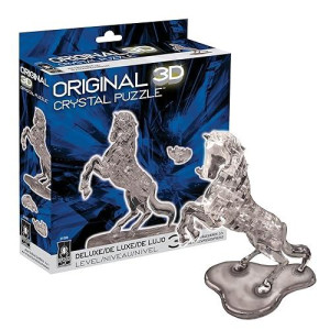 Stallion Deluxe Original 3D Crystal Puzzle From Bepuzzled, 3 Dimensional Crystal Puzzles And Brainteasers For Puzzlers And Collectors Ages 12 And Up, And Display Item
