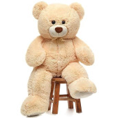 Doldoa 36" Giant Teddy Bear Soft Stuffed Animals Plush Big Bear Toy For Kids And Girlfriend (Beige)
