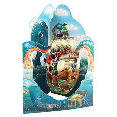 Boston International Santoro Swing 3D Pop-Up Greeting Card, Pirate Ship, 6 X 8 Inches, Pirate Ship