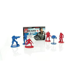 Toynk gears 5 Nanoforce Army Builder Pack Includes 6 collectible gears of War Army-Men Style Figures cog Vs The Swarm Red & Blue 2-Inch Figures