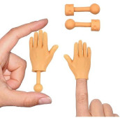 Daily Portable Tiny Finger Hands 2 Pack - Little Finger Puppets, Mini Rubber Flat Hand, Miniature Small Hand Puppet Prank From Tiktok - 1 Left And Right Finger Hands