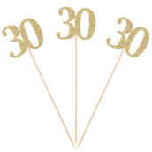 Pack Of 10 Gold Glitter 30Th Birthday Centerpiece Sticks Number 30 Table Topper Age Letter Decorations