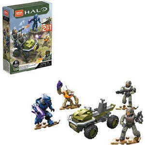 Mega Construx Halo Recon Getaway Mongoose Vehicle Halo Infinite Construction Set With Unsc Marine Character Figure, Building Toys For Kids