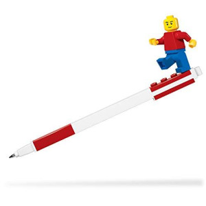 Iq Lego Stationery Gel Pen With Minifigure - Red (52602), Ages 6 And Up, 1 Gel Pen (Minifigure Colors May Vary)