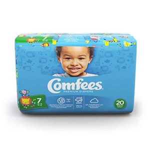 Comfees Diapers Size 7, Disposable Baby Diapers, 80 Count, Economy Pack Plus (Box Of 4 Packs)�