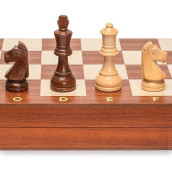 Husaria Professional Staunton Tournament No. 6 Wooden Chess Game Set With 2 Extra Queens, 3.9-Inch Kings