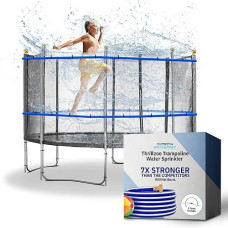 Trampoline Sprinkler For Kids - Outdoor Backyard Summer Fun - Trampoline Water Sprinkler 14-16 Ft Round - Premium Trampoline Accessories - Water Park For Boys & Girls By Thrillzoo - Extra Long Hose