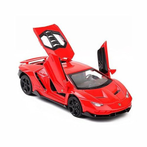 Alloy Collectible Red Lamborghini Toy Pull Back Vehicles Diecast Cars Model With Light & Sound