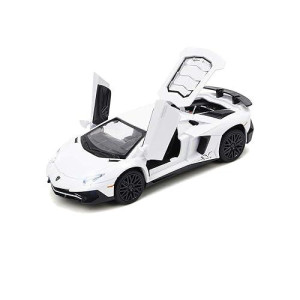 White Lamborghini Aventador Toy Pull Back Vehicles Diecast Car Model With Light & Sound