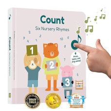 Calis Books Count - Nursery Rhymes Music Book For Toddlers 1-3, Interactive Books For 1+ Year Old With 6 Animal Songs - Educational Toddler Books Ages 1-3