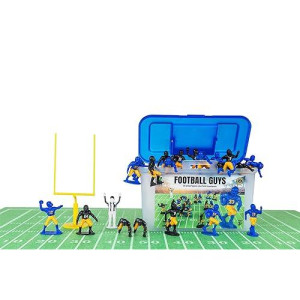 Kaskey Kids Football Guys - Blue & Yellow/Black & Gold Inspires Kids Imaginations With Endless Hours Of Creative, Open-Ended Play - Includes 2 Teams & Accessories - 28 Pieces In Every Set!