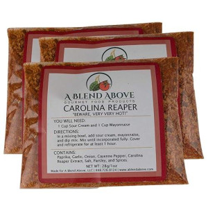 A Blend Above Carolina Reaper Spicy Dip Mix Gourmet Food, 1 Oz Packet (3 Pack), Spicy Dip, Gluten-Free, No Msg, All Natural, No Preservatives, Vegetable Dip, Keto Friendly, Low Carb, Easy To Make