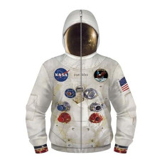 Plustrong Kids Boys Teen Full Zip Up Hoodie Halloween Cosplay Sweatshirts Jackets Costumes For Boys(Astronaut 012,M(8T-10T)
