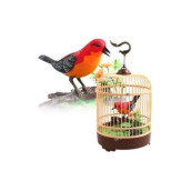 Cottontail Realistic Sound And Motion Activated Chirping Bird In A Cage Mechanical Lifelike Pet