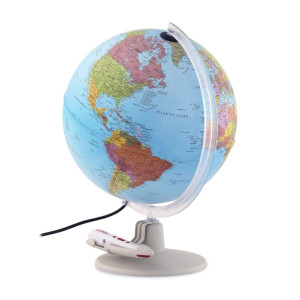 Waypoint Geographic Parlamondo Interactive Talking Globe, 12 Diameter Illuminated Globe, Smart World Globe With Games, Rechargeable Talking Pen, Usb Cord And Power Plug Included,Blue