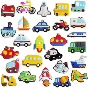 Wisestar 26Pcs Transports Rubber Fridge Magnets For Kids- Aircraft, Boat, Vehicle, Car Refrigerator Magnet For Whiteboard - Educational Toy Tool School Prize Birthday Gift- Kids Over 6 Years