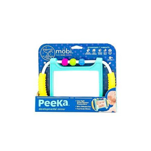 Mobi Peeka Tummy Time Mirror - Baby Essentials For Your Baby - Tummy Time Mat - Baby Toy 0-6 Months - Shatterproof Mirror For Baby Bpa + Phthalate Free Food Grade Silicone - Baby Mirror Tummy Time Toy