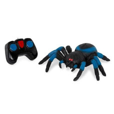 Terra By Battat - Remote Control Spider For Kids - Rc Tarantula With Led Eyes - Realistic Animal & Moving Legs - Fast-Moving & 360 Spin - Blue Tarantula - 6 Years +