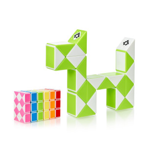 Cubidi� Magic Snake Cube | Fidget Snake Toy For Kids | Travel Toys For Kids Ages 4-8 | Great Gift For Boys And Girls Birthday, Christmas, Stocking Stuffers - 24 Blocks | 0.9 Inch X 0.7 Inch | Green