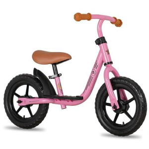 Joystar 10 Inch Toddler Balance Bike 2 Year Old Push Bicycle With Footrest 10 Glider Bikes No Pedal Bicycle Training Bikes Baby Birthday Gifts For 2-4 Girls Pink