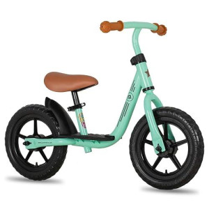 Joystar 10 Inch Toddler Balance Bike 2 Year Old Push Bicycle With Footrest 10 Glider Bikes No Pedal Bicycle Training Bikes Baby Birthday Gifts For 2-4 Girls Green