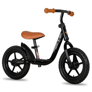 Joystar 12 Inch Kids Balance Bike For 3 4 5 Year Old Boys Girls 12" Child Glider Bicycles Training Bikes Without Pedal Push Bike For Children Toddler Birthday Gifts Presents Black