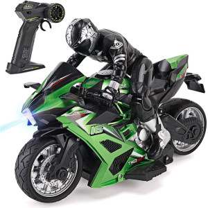 Liberty Imports 2.4G 1/10 High Speed Cross Country Rc Remote Control Stunt Motorcycle With Riding Figure
