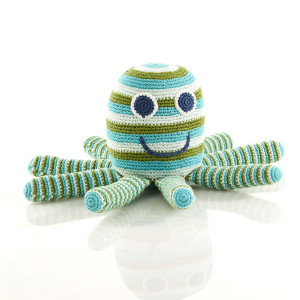 Pebble Fair Trade Large Crochet Octopus Toy 100% Cotton Suitable From Birth