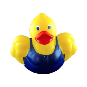 Heather & Willow 3 Bodybuilder Rubber Duck [Floats Upright] - Baby Safe Bathtub Bathing Toy
