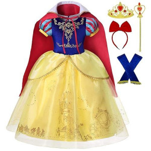 Romy'S Collection Girls Princess Costume Cosplay Dress Up For Toddler Girls (4-5, Snow Blue)