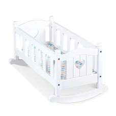 Melissa & Doug Mine To Love Wooden Play Cradle For Dolls, Stuffed Animals - White